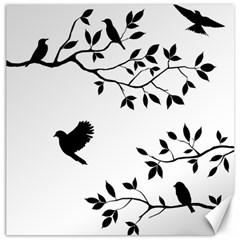 Bird Tree Black Canvas 20  X 20  