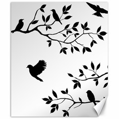 Bird Tree Black Canvas 20  X 24  