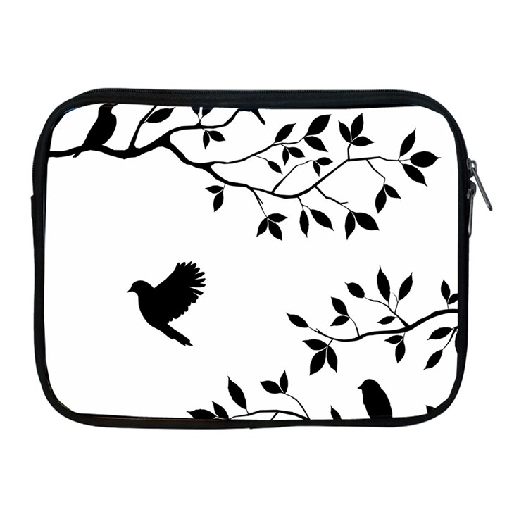 Bird Tree Black Apple iPad 2/3/4 Zipper Cases