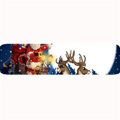 Christmas Reindeer Santa Claus Snow Night Moon Blue Sky Large Bar Mats by Alisyart