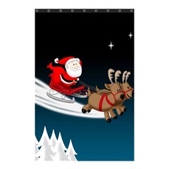 Christmas Reindeer Santa Claus Snow Star Blue Sky Shower Curtain 48  X 72  (small)  by Alisyart