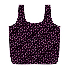 Twisted Mesh Pattern Purple Black Full Print Recycle Bags (l) 