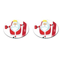 Christmas Santa Claus Cufflinks (oval) by Alisyart