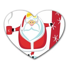 Christmas Santa Claus Heart Mousepads
