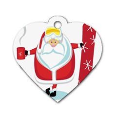 Christmas Santa Claus Dog Tag Heart (two Sides)