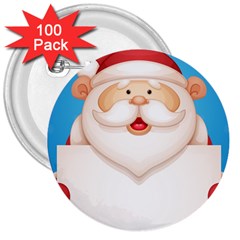 Christmas Santa Claus Letter 3  Buttons (100 Pack)  by Alisyart