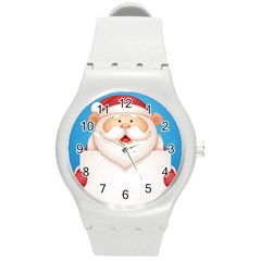 Christmas Santa Claus Letter Round Plastic Sport Watch (m)