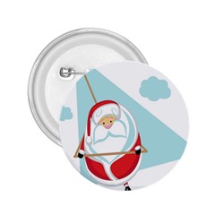 Christmas Santa Claus Paragliding 2 25  Buttons