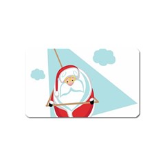 Christmas Santa Claus Paragliding Magnet (name Card)