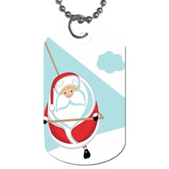 Christmas Santa Claus Paragliding Dog Tag (one Side) by Alisyart