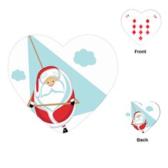 Christmas Santa Claus Paragliding Playing Cards (heart)  by Alisyart