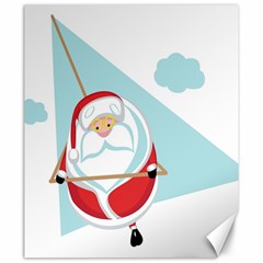 Christmas Santa Claus Paragliding Canvas 20  X 24   by Alisyart