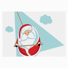 Christmas Santa Claus Paragliding Large Glasses Cloth