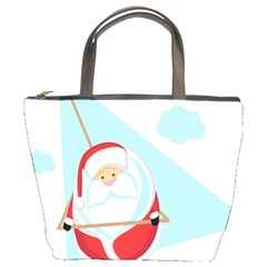 Christmas Santa Claus Paragliding Bucket Bags by Alisyart