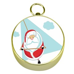 Christmas Santa Claus Paragliding Gold Compasses