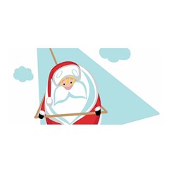 Christmas Santa Claus Paragliding Satin Wrap