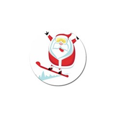 Christmas Santa Claus Playing Sky Snow Golf Ball Marker by Alisyart