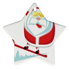 Christmas Santa Claus Playing Sky Snow Star Ornament (two Sides) by Alisyart