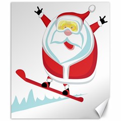 Christmas Santa Claus Playing Sky Snow Canvas 20  X 24  