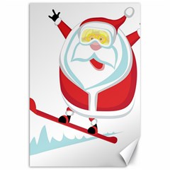 Christmas Santa Claus Playing Sky Snow Canvas 20  X 30   by Alisyart