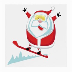 Christmas Santa Claus Playing Sky Snow Medium Glasses Cloth