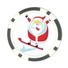 Christmas Santa Claus Playing Sky Snow Poker Chip Card Guard