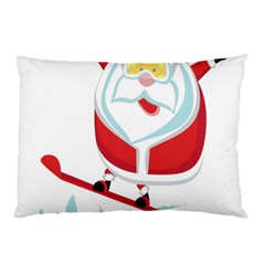 Christmas Santa Claus Playing Sky Snow Pillow Case (two Sides)