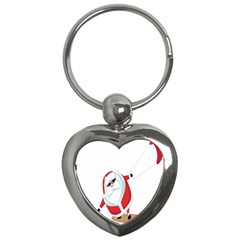 Christmas Santa Claus Snow Cool Sky Key Chains (heart)  by Alisyart