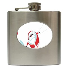 Christmas Santa Claus Snow Cool Sky Hip Flask (6 Oz) by Alisyart