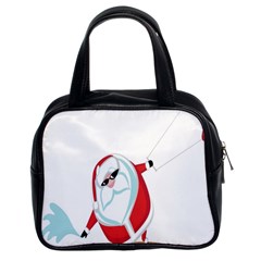 Christmas Santa Claus Snow Cool Sky Classic Handbags (2 Sides)