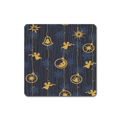 Christmas Angelsstar Yellow Blue Cool Square Magnet by Alisyart