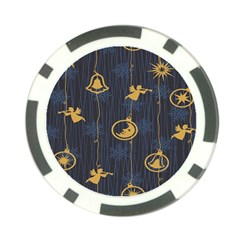 Christmas Angelsstar Yellow Blue Cool Poker Chip Card Guard (10 Pack)