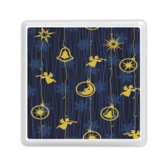 Christmas Angelsstar Yellow Blue Cool Memory Card Reader (square) 