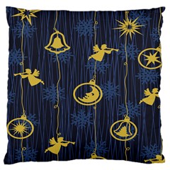 Christmas Angelsstar Yellow Blue Cool Large Cushion Case (one Side)