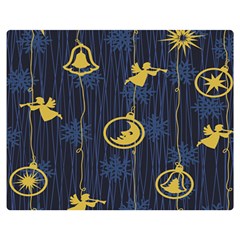 Christmas Angelsstar Yellow Blue Cool Double Sided Flano Blanket (medium) 