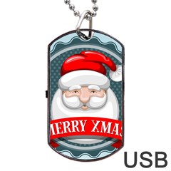 Christmas Santa Claus Xmas Dog Tag Usb Flash (one Side)