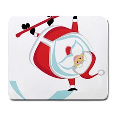 Christmas Santa Claus Snow Sky Playing Large Mousepads by Alisyart