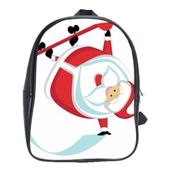 Christmas Santa Claus Snow Sky Playing School Bag (xl) by Alisyart