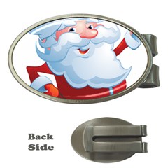 Christmas Santa Claus Snow Red White Money Clips (oval) 