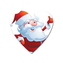 Christmas Santa Claus Snow Red White Heart Magnet by Alisyart