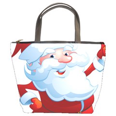 Christmas Santa Claus Snow Red White Bucket Bags