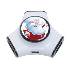 Christmas Santa Claus Snow Red White 3-port Usb Hub