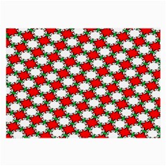 Christmas Star Red Green Large Glasses Cloth (2-side)