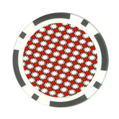 Christmas Star Red Green Poker Chip Card Guard (10 Pack)