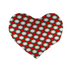 Christmas Star Red Green Standard 16  Premium Heart Shape Cushions