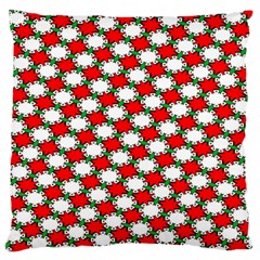 Christmas Star Red Green Large Flano Cushion Case (one Side)