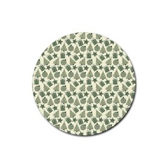 Christmas Pattern Gif Star Tree Happy Rubber Coaster (round) 