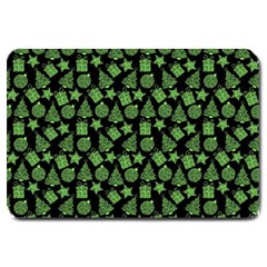 Christmas Pattern Gif Star Tree Happy Green Large Doormat 