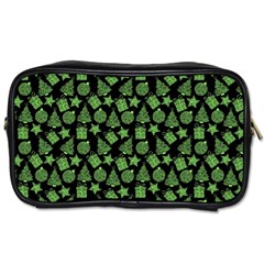 Christmas Pattern Gif Star Tree Happy Green Toiletries Bags