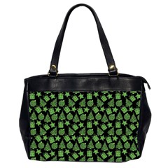 Christmas Pattern Gif Star Tree Happy Green Office Handbags (2 Sides) 